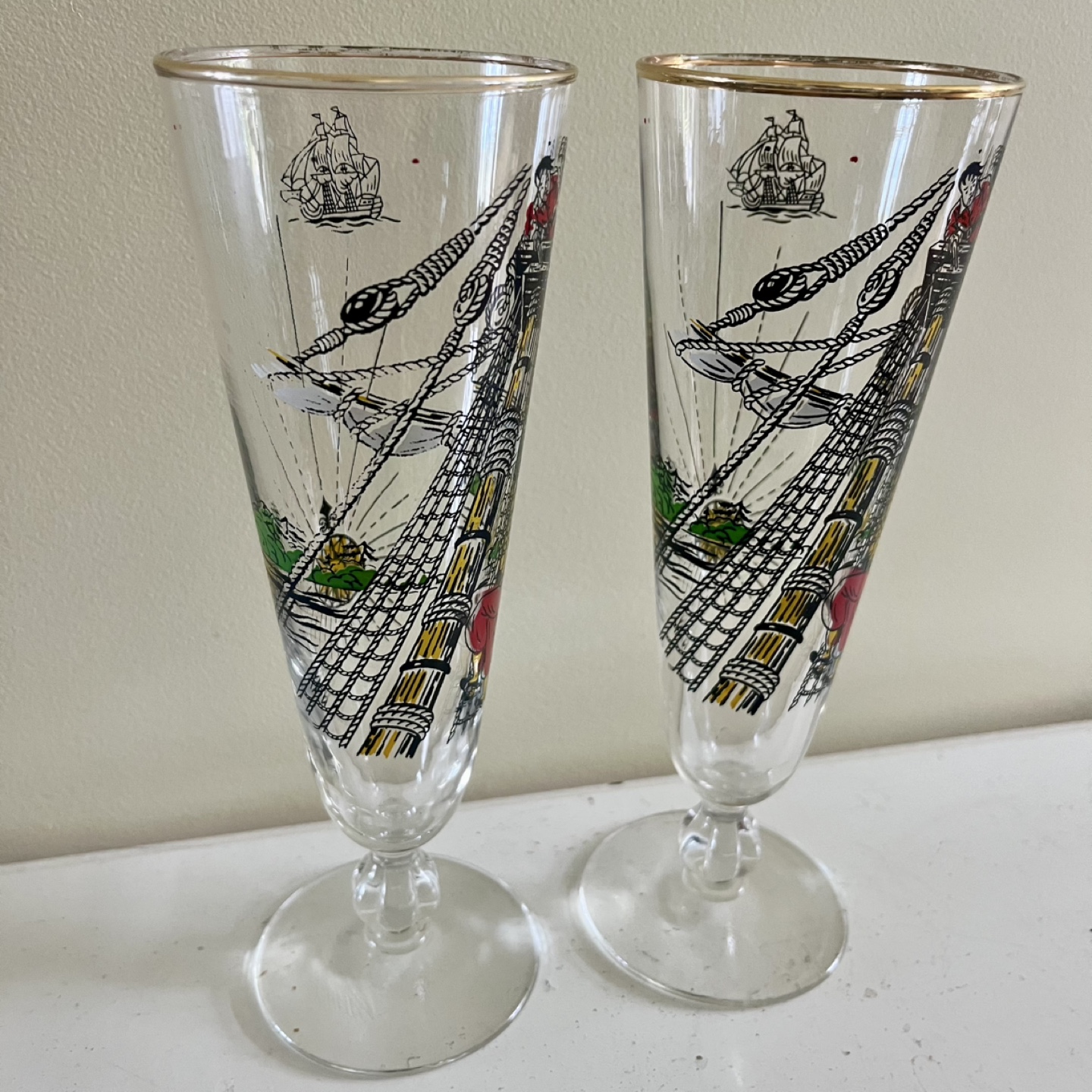 2 Vintage Libby Pirate Pilsner Glasses - photo 3