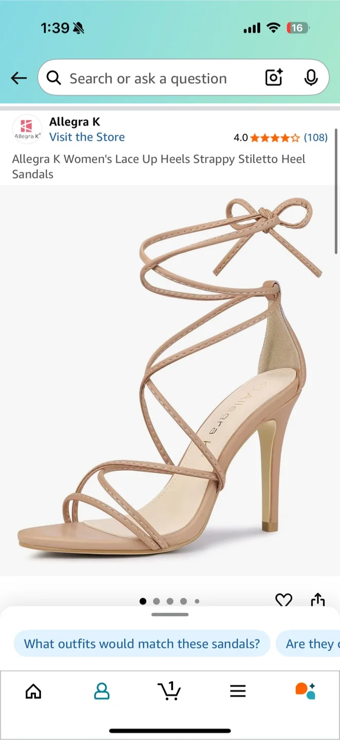 Allegra K Women's Lace Up Heels - Nude thumbnail
