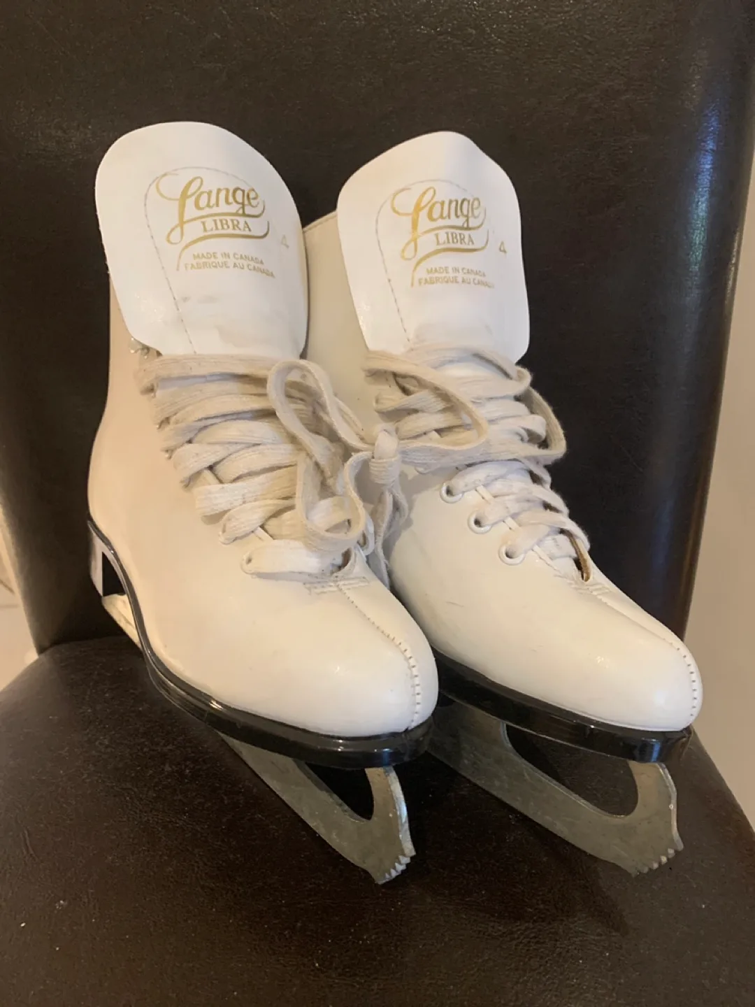 Lange Libra White Figure Skates - Size 4 thumbnail
