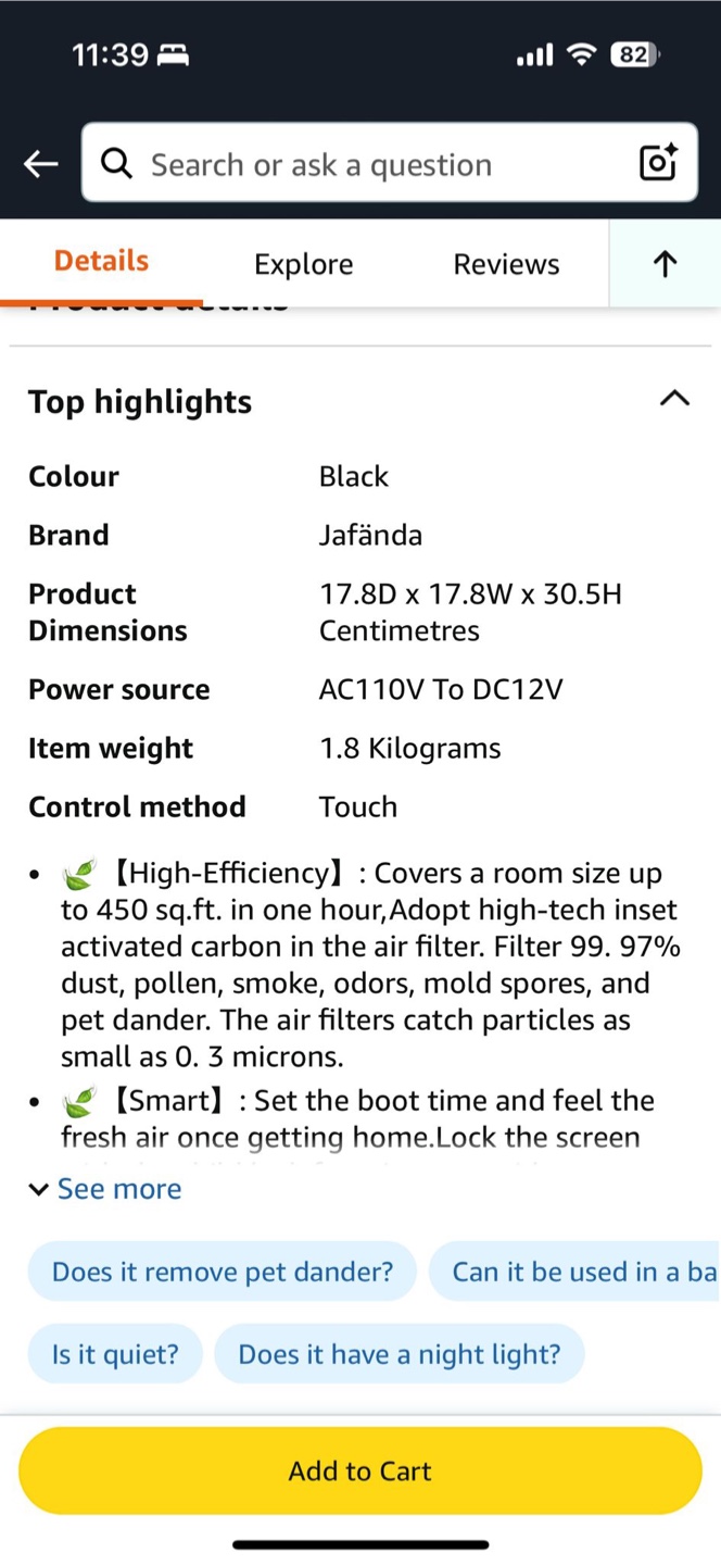 Jafanda Black Air Purifier - photo 4