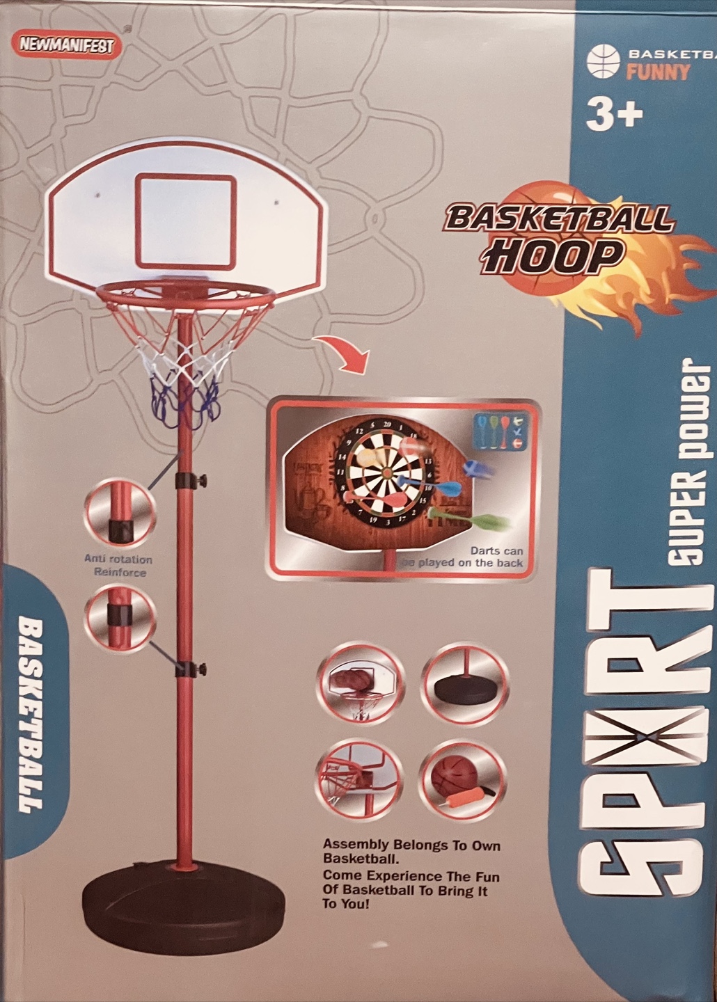 New  Basketball Hoop & Dartboard
