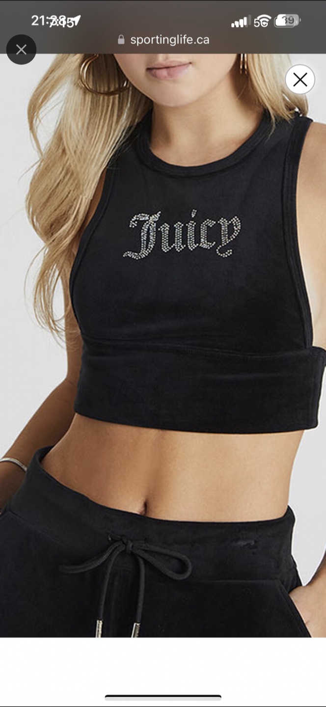 NEW Juicy Couture Black Velour Racerback Top - Size S