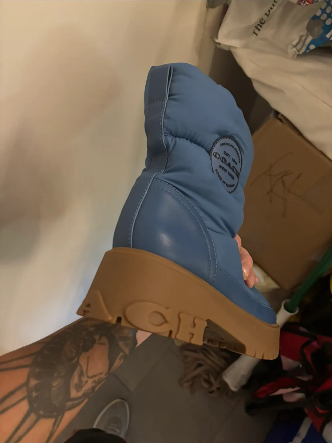 Coach Puffer Boots, Size 6,Blue image indicator(3)