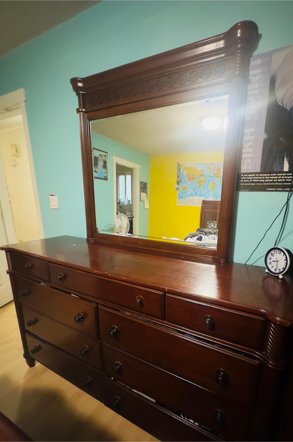 Wooden Bedroom Set - Bed & Dresser - photo 2