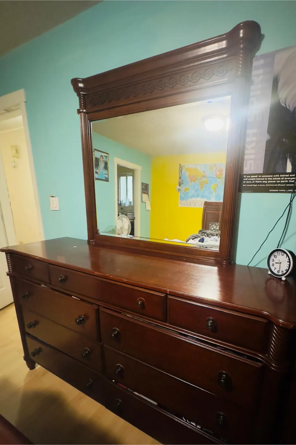 Wooden Bedroom Set - Bed & Dresser image indicator(2)