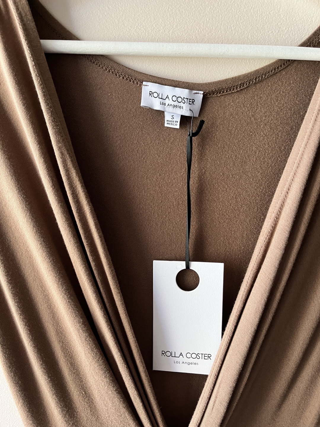Deep V Brown Summer Dress - Size S - photo 3