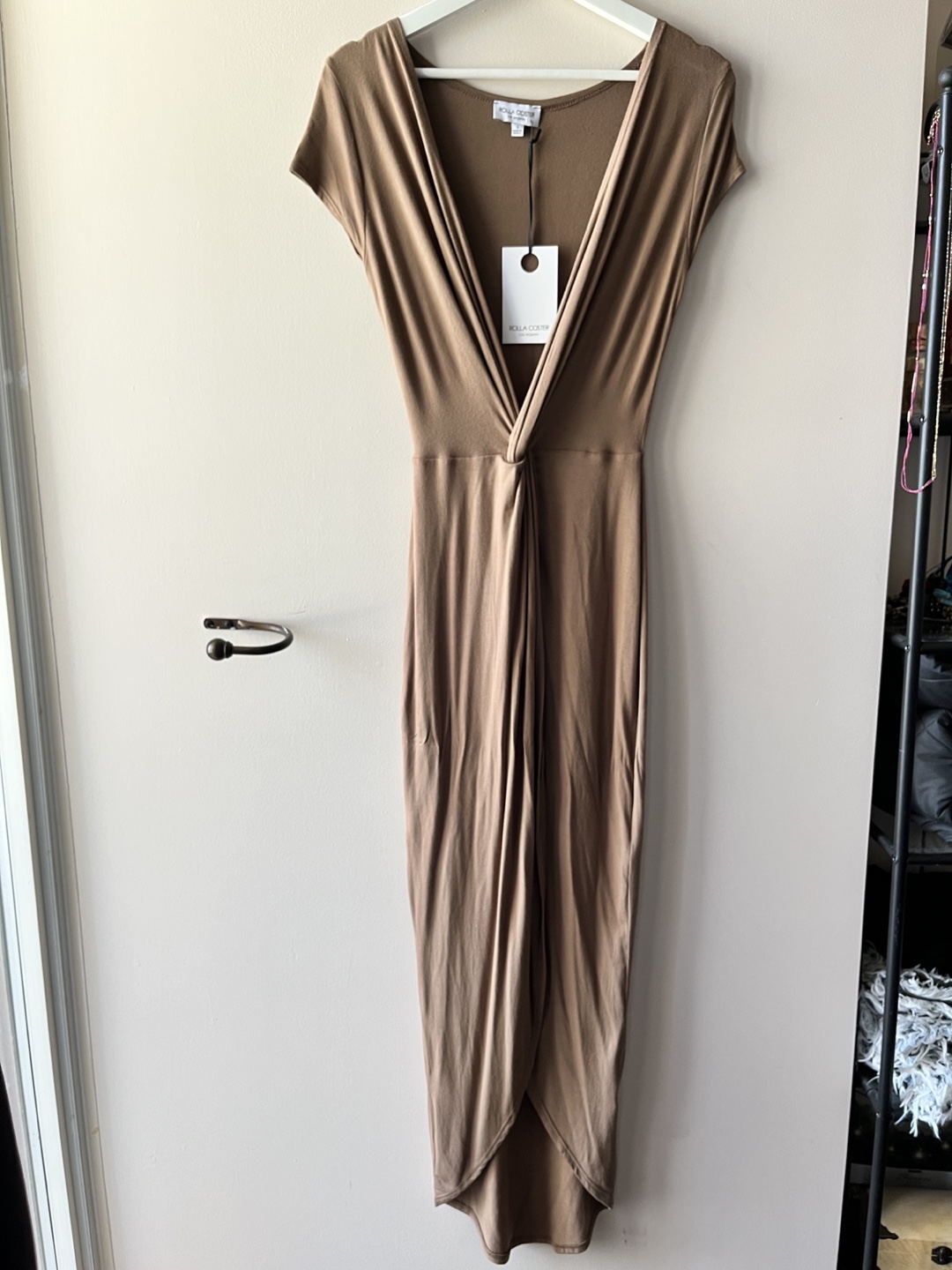 Deep V Brown Summer Dress - Size S - photo 2