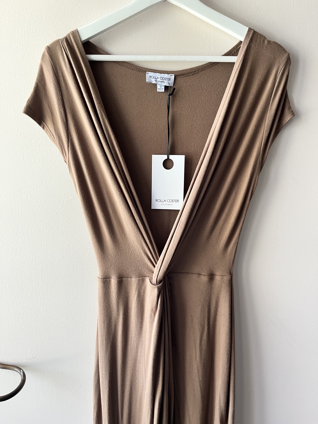 Deep V Brown Summer Dress - Size S - photo 5