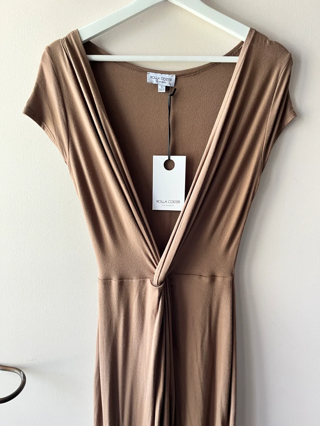 Deep V Brown Summer Dress - Size S image indicator(5)