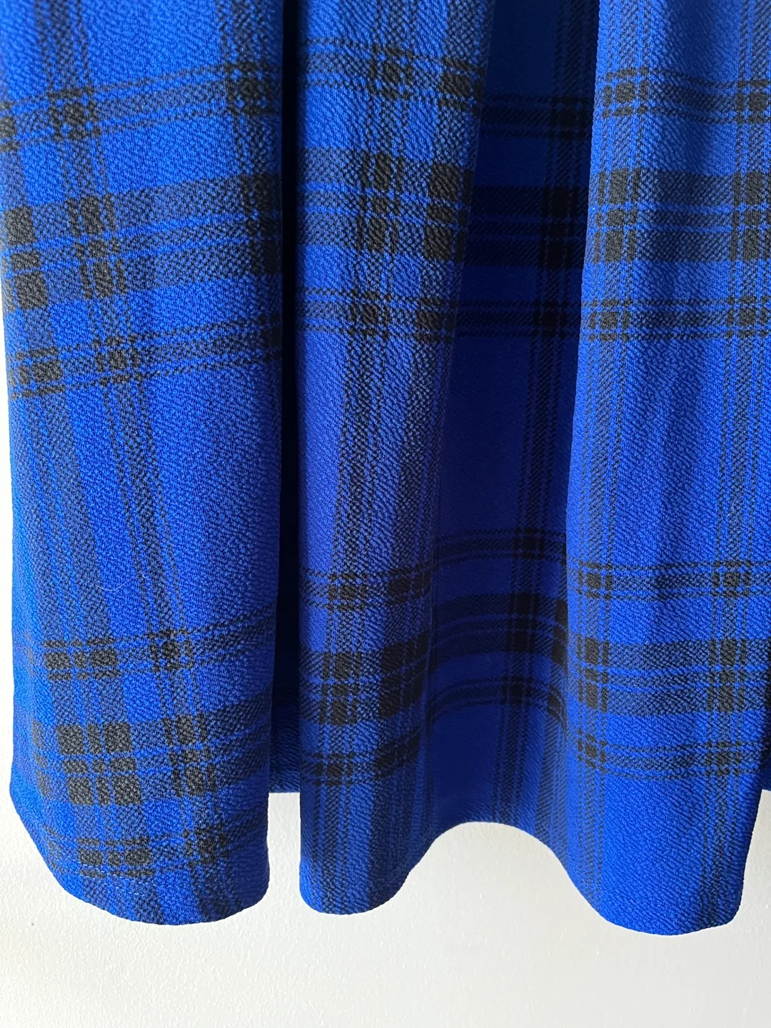 Blue Plaid High Waist Skater Skirt - Size Small image indicator(2)