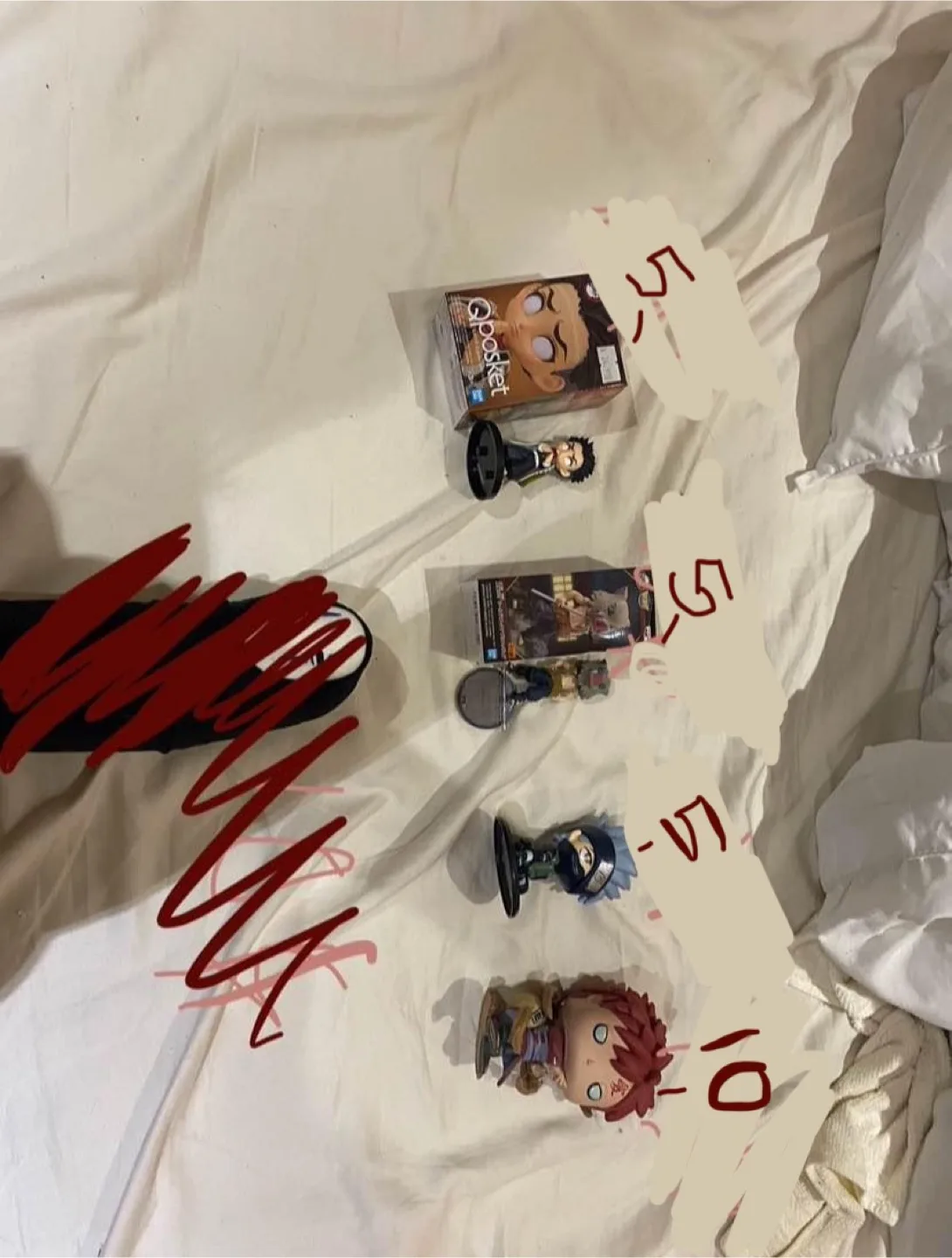 Random anime figures.