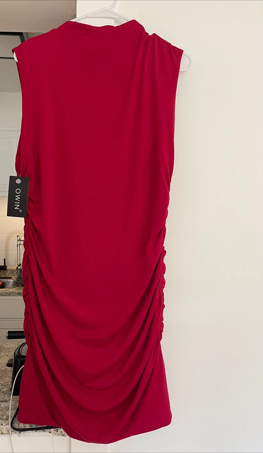 Ruched Bodycon Mini Dress - Red, XL image indicator(3)