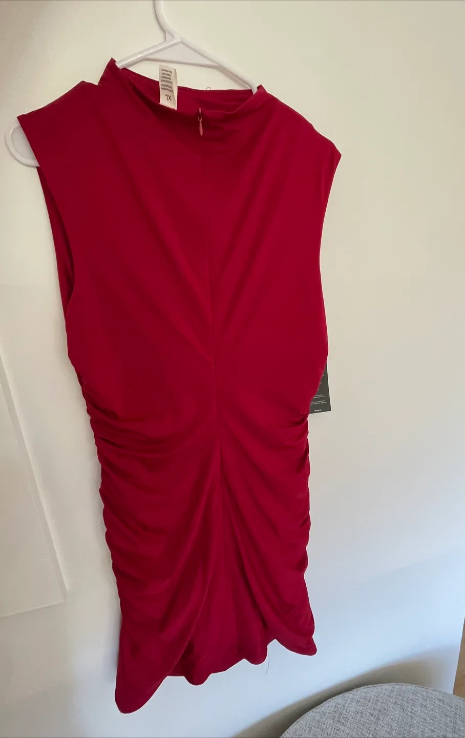 Ruched Bodycon Mini Dress - Red, XL image indicator(4)