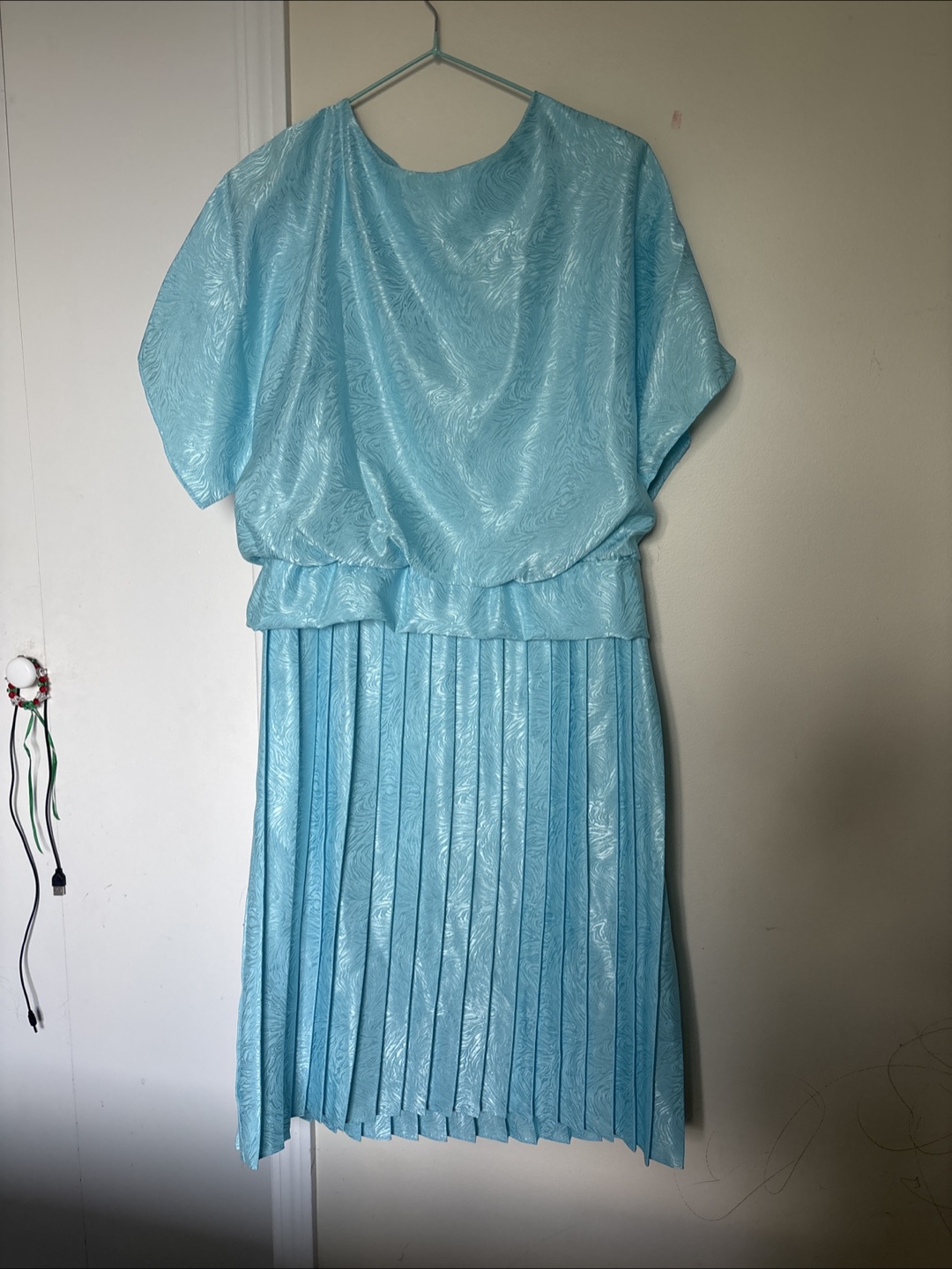 Light Blue Pleated Dress