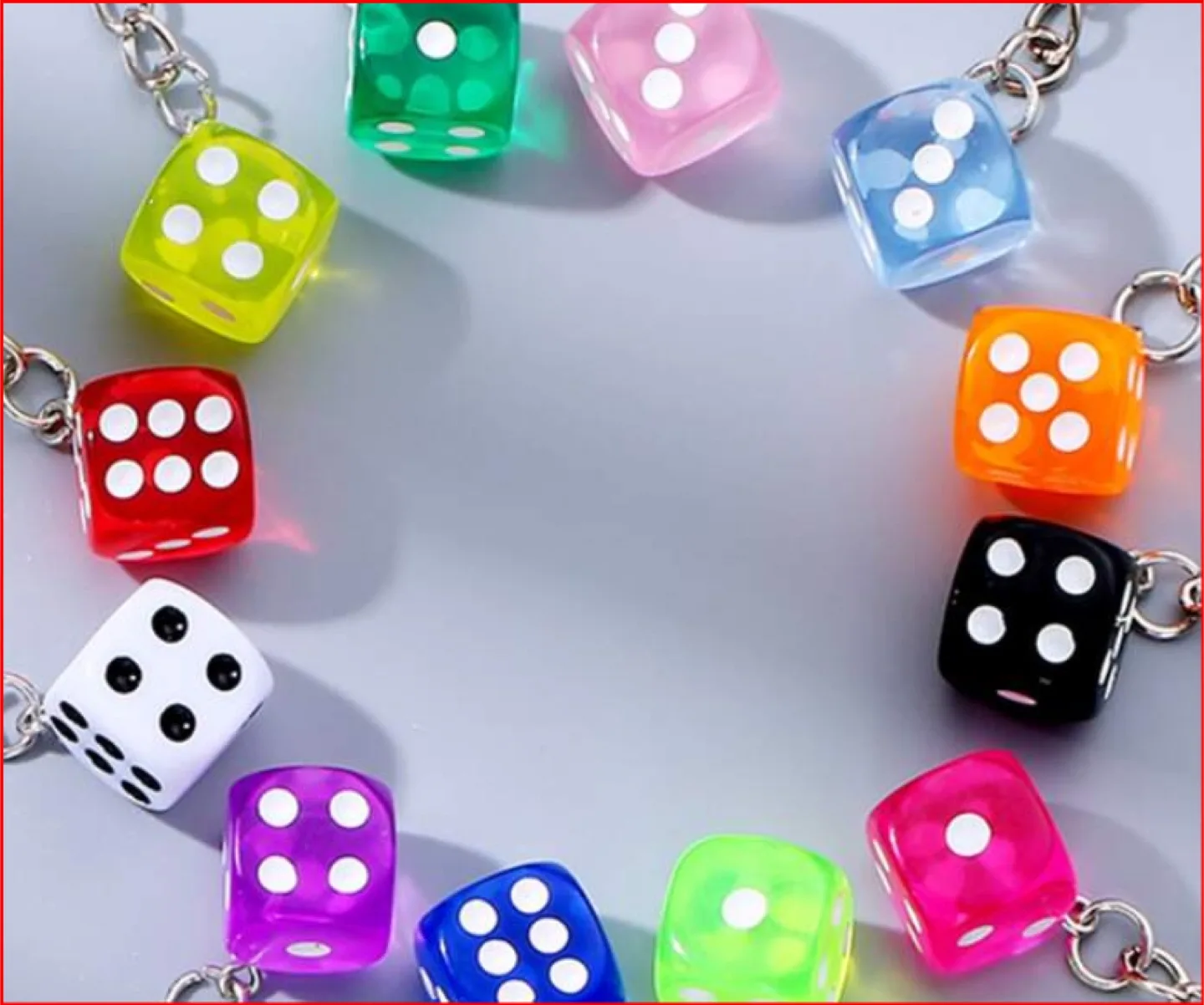 Dice Keychain - Fun & Colourful!