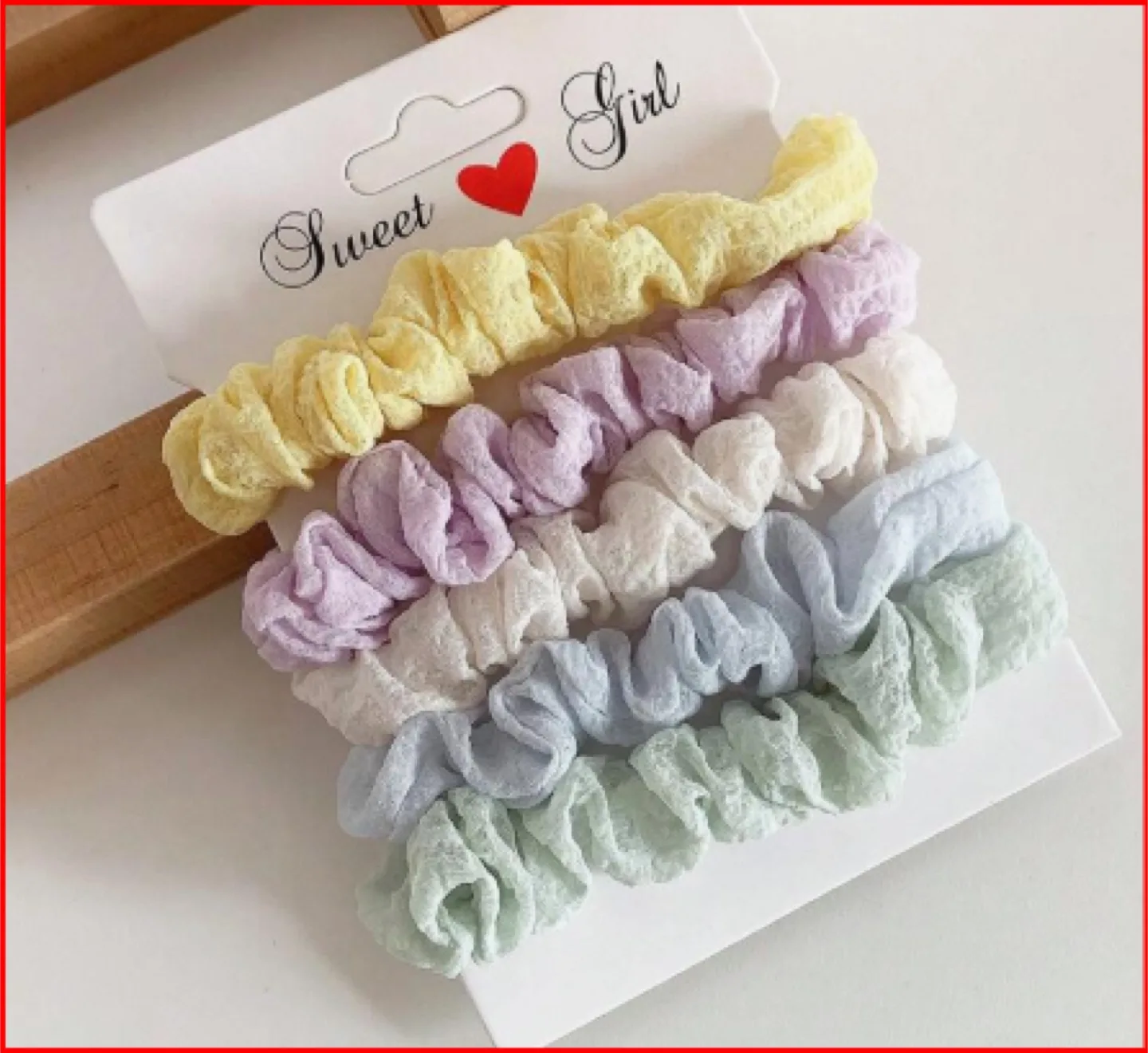 10 Pastel Hair Scrunchies - New