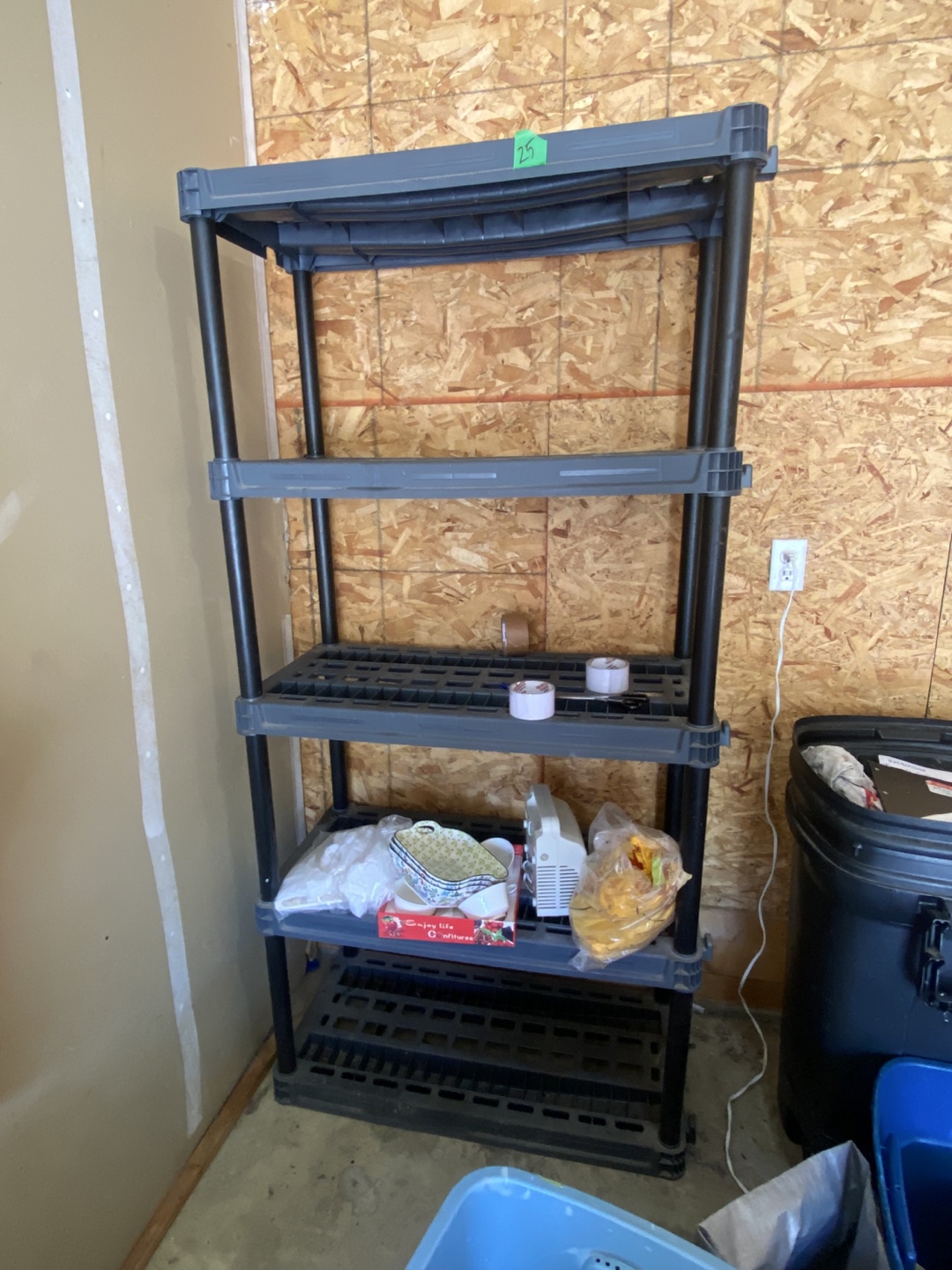 5-Tier Plastic Shelving Unit - Gray/Black