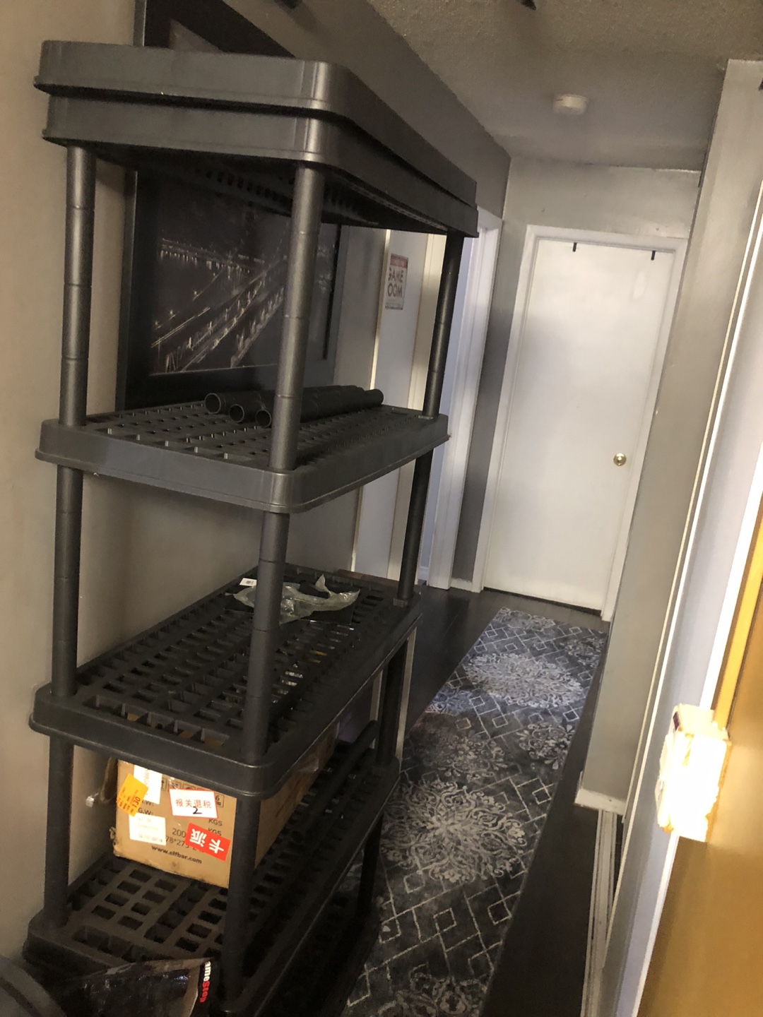 Black Plastic 5-6 Tier Shelving Unit