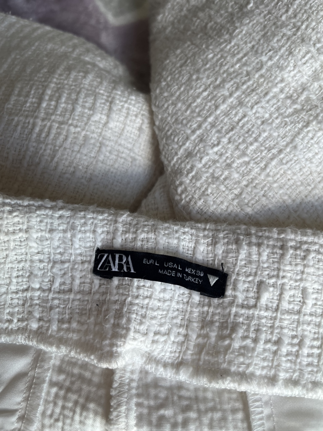 Zara White Shorts - Size L - photo 2