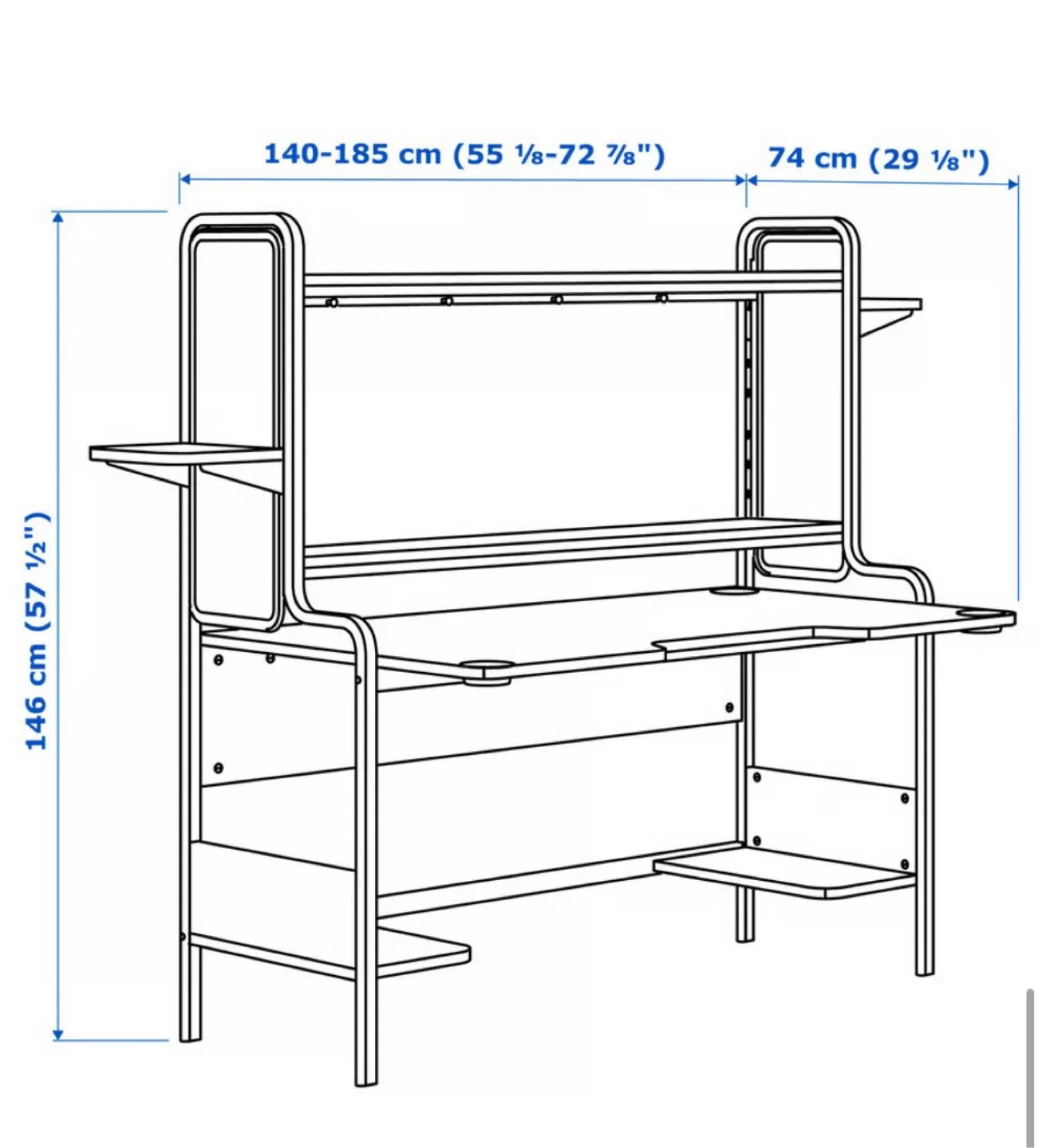 IKEA FREDDE Gaming Desk, Black image indicator(2)