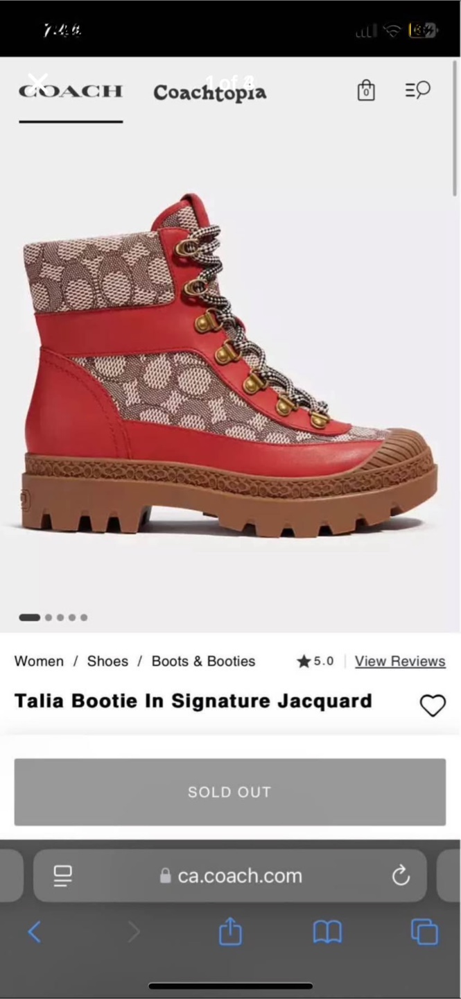 Coach Talia Bootie in Signature Jacquard, Size 9 - photo 4