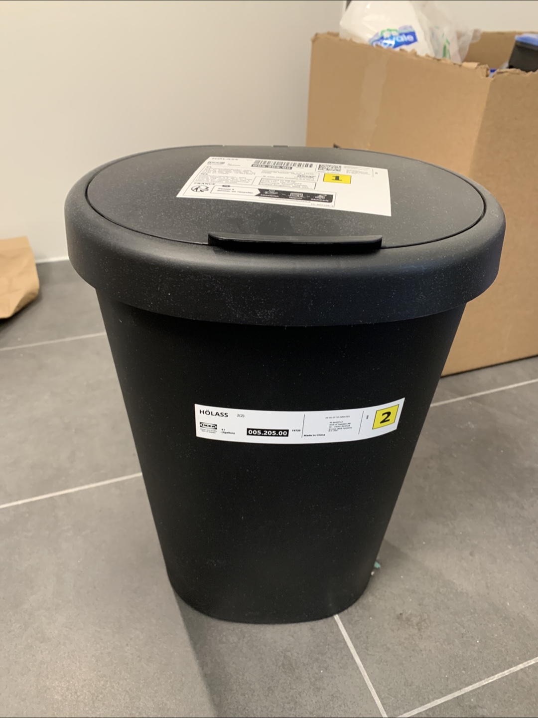 IKEA HÖLASS Black Trash Can - 2 Gallon