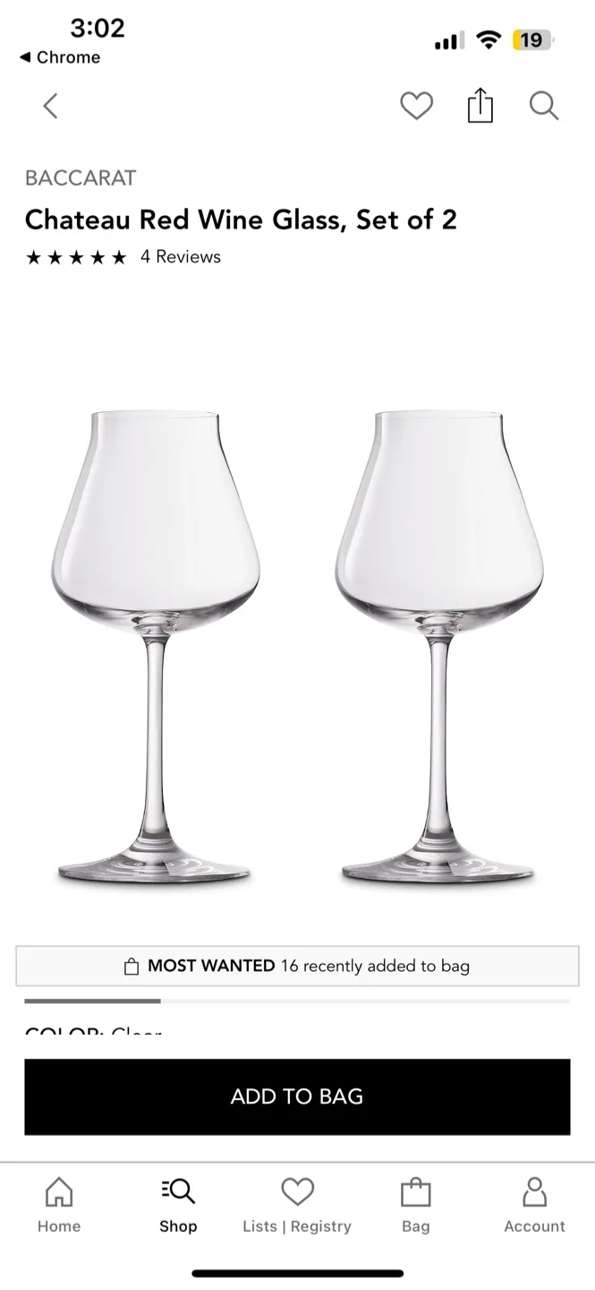 New-Baccarat Chateau Red Wine Glasses - Set of 2 image indicator(3)