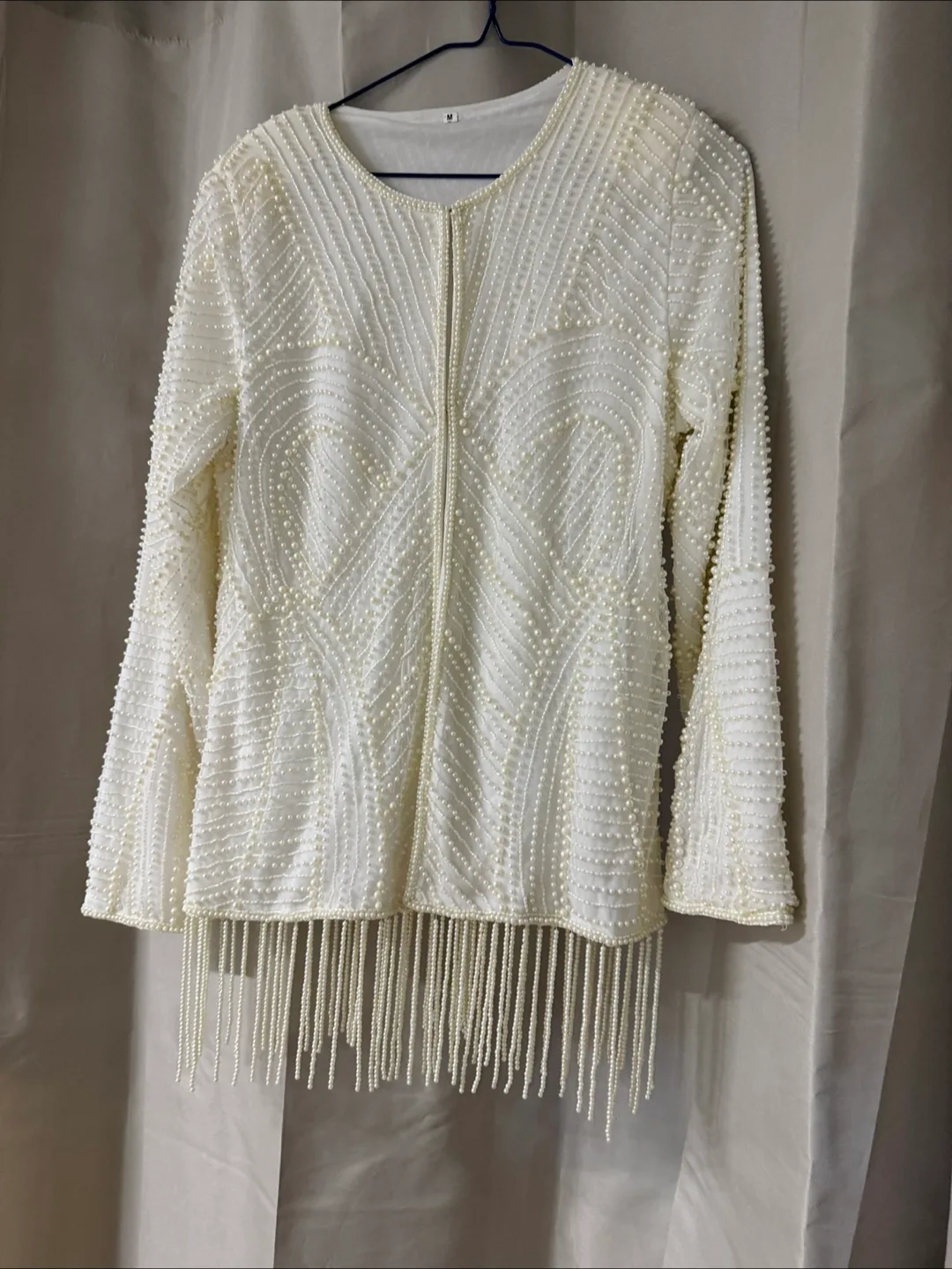 Beaded White Jacket - Size M