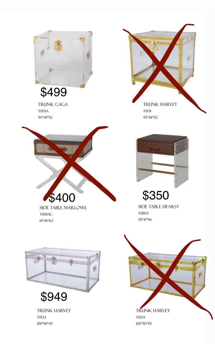 Acrylic Trunk with Gold Hardware image indicator(7)