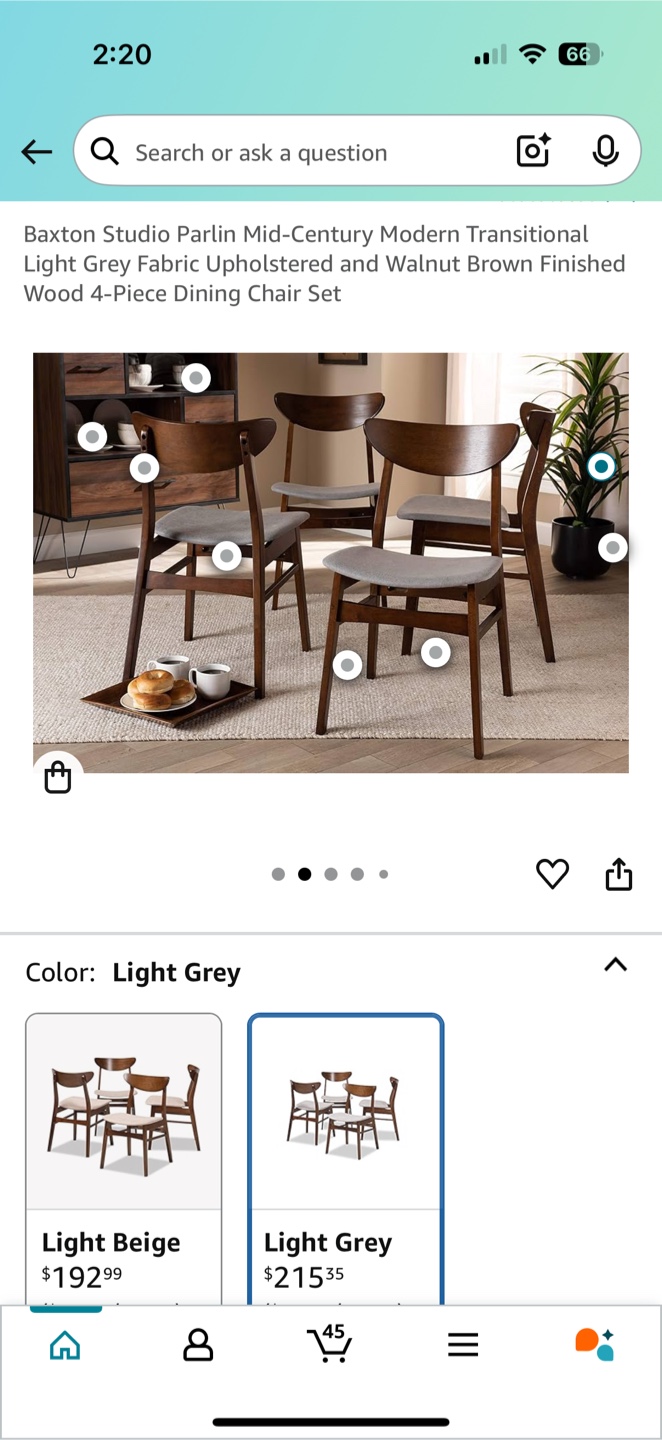 Baxton Studio Parlin Dining Chairs - Set of 4 - photo 2