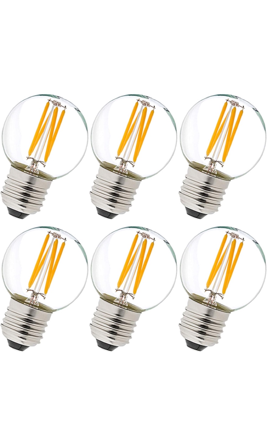 6x G16.5 Edison Style LED Light Bulbs - New!