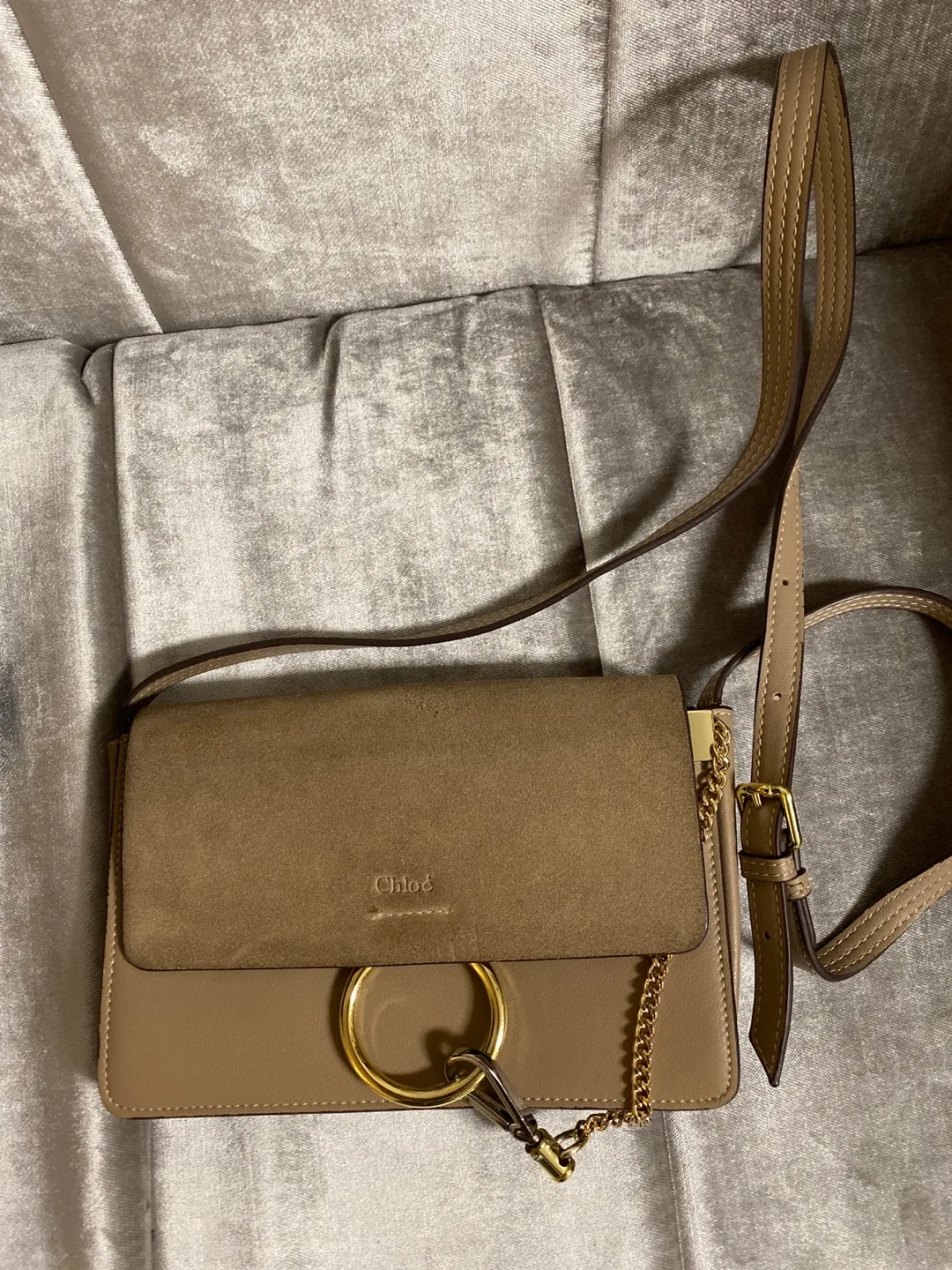 Chloé Faye medium size Shoulder Bag - Taupe thumbnail