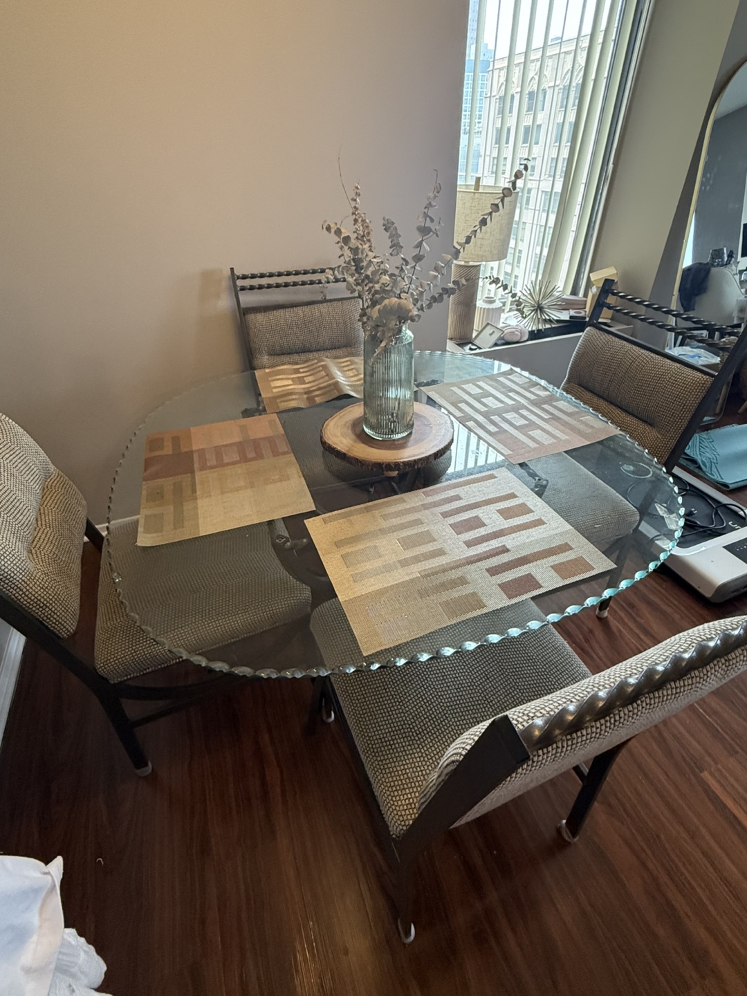 glass dining room table - photo 2