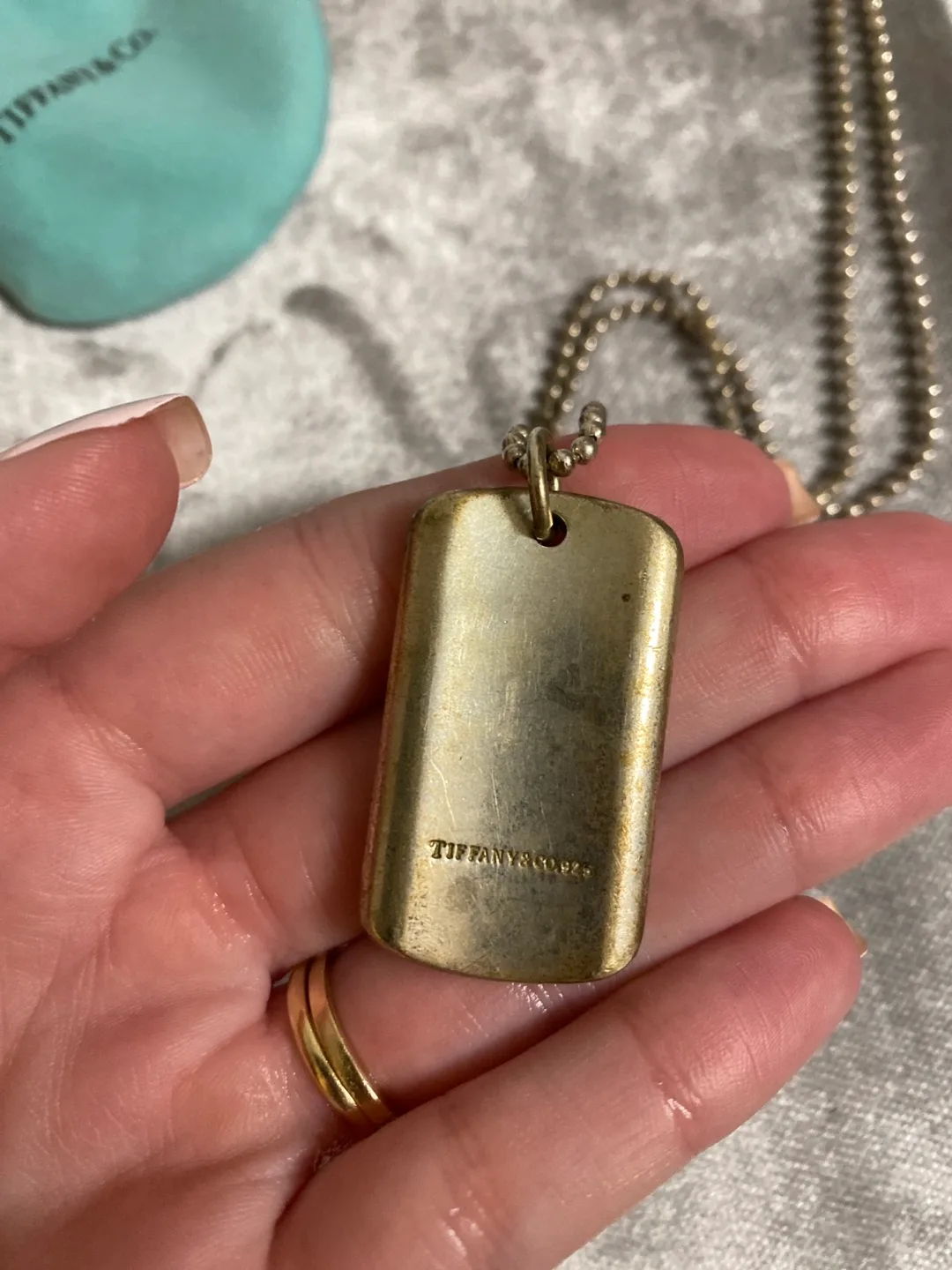 Tiffany & Co. Sterling Silver Dog Tag Necklace image indicator(3)