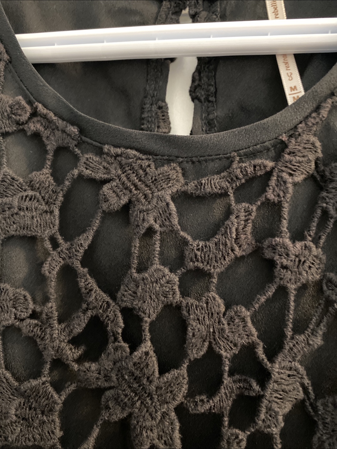 Black Knit Lace Tank Top - Size M - photo 2
