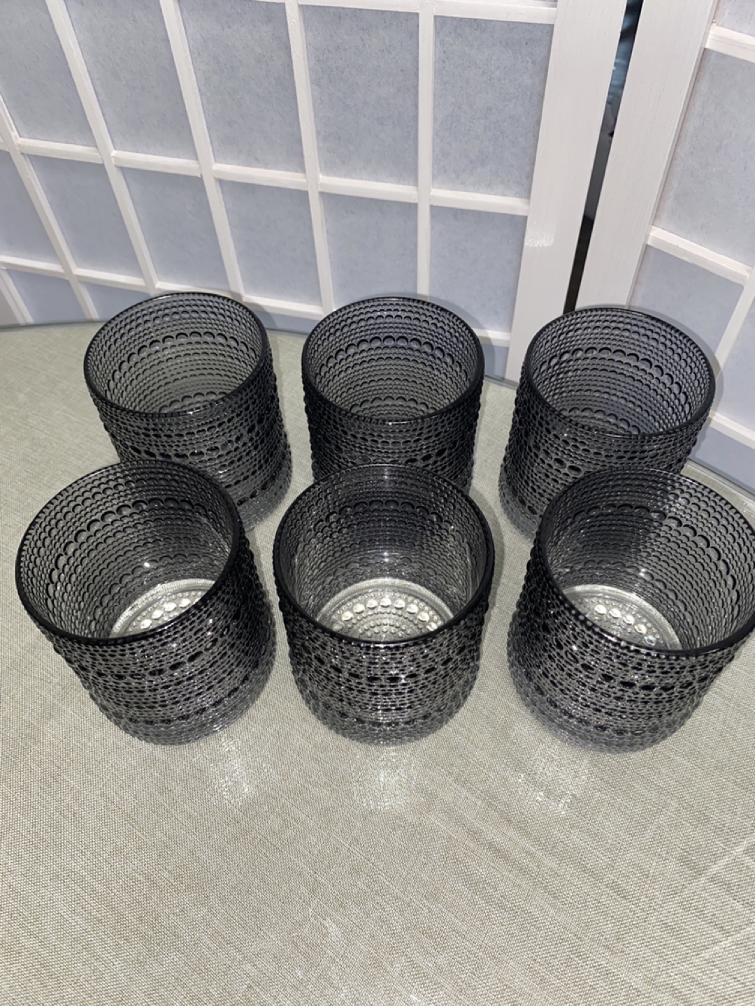 Kate Aspen Smoke Grey Textured Glass (Set of 6) - photo 2