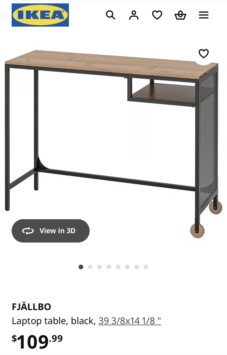 Laptop table, black (FJÄLLBO) - photo 2