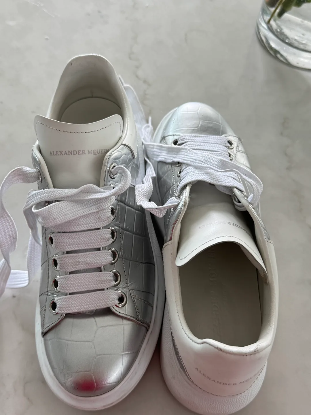 Alexander McQueen Silver Sneakers - Size 37 thumbnail
