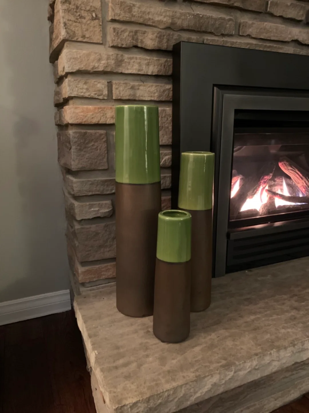 Hofland Mirabelle Cylinder Vase Set - Green/Brown image indicator(6)