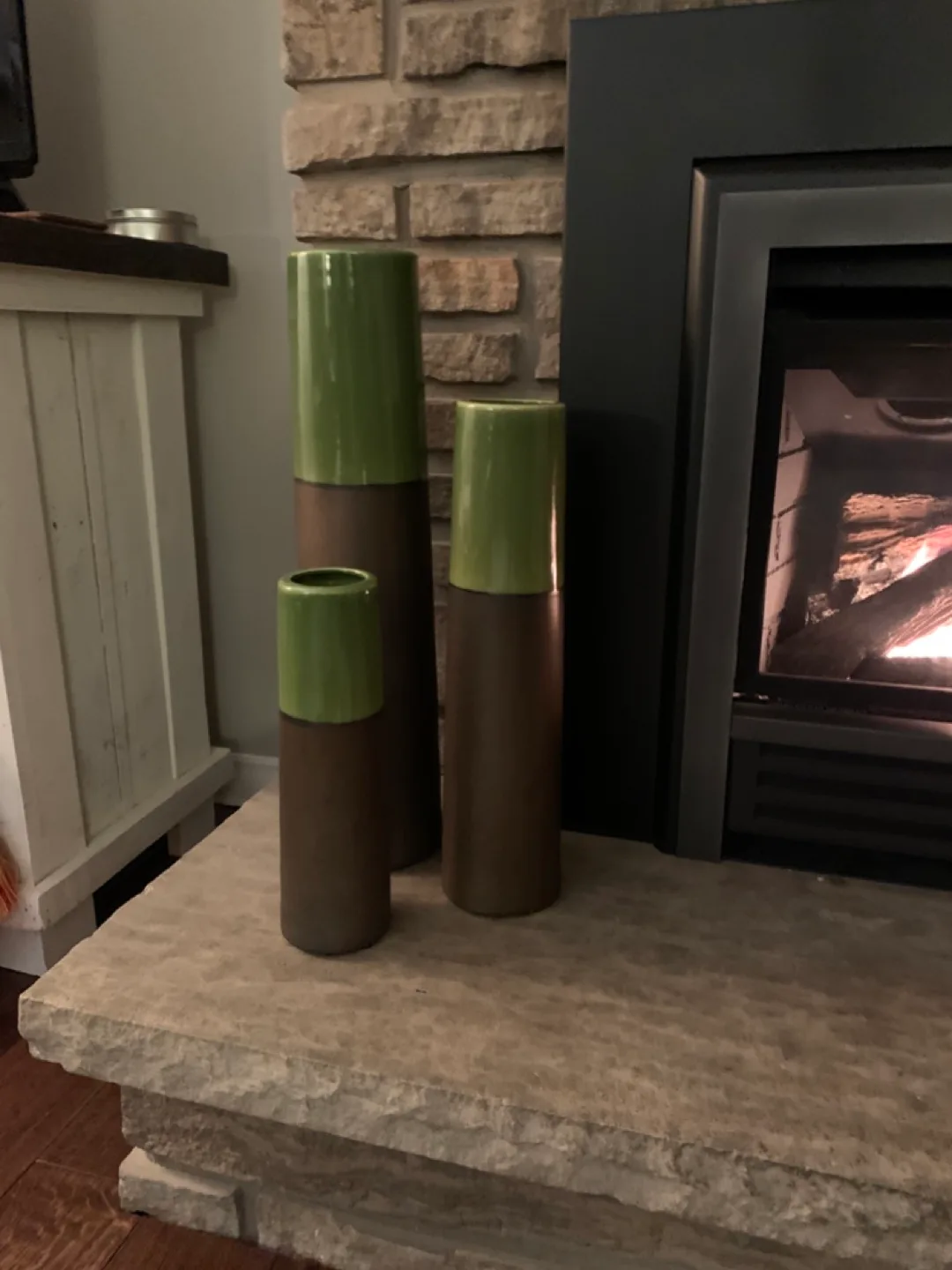 Hofland Mirabelle Cylinder Vase Set - Green/Brown image indicator(7)