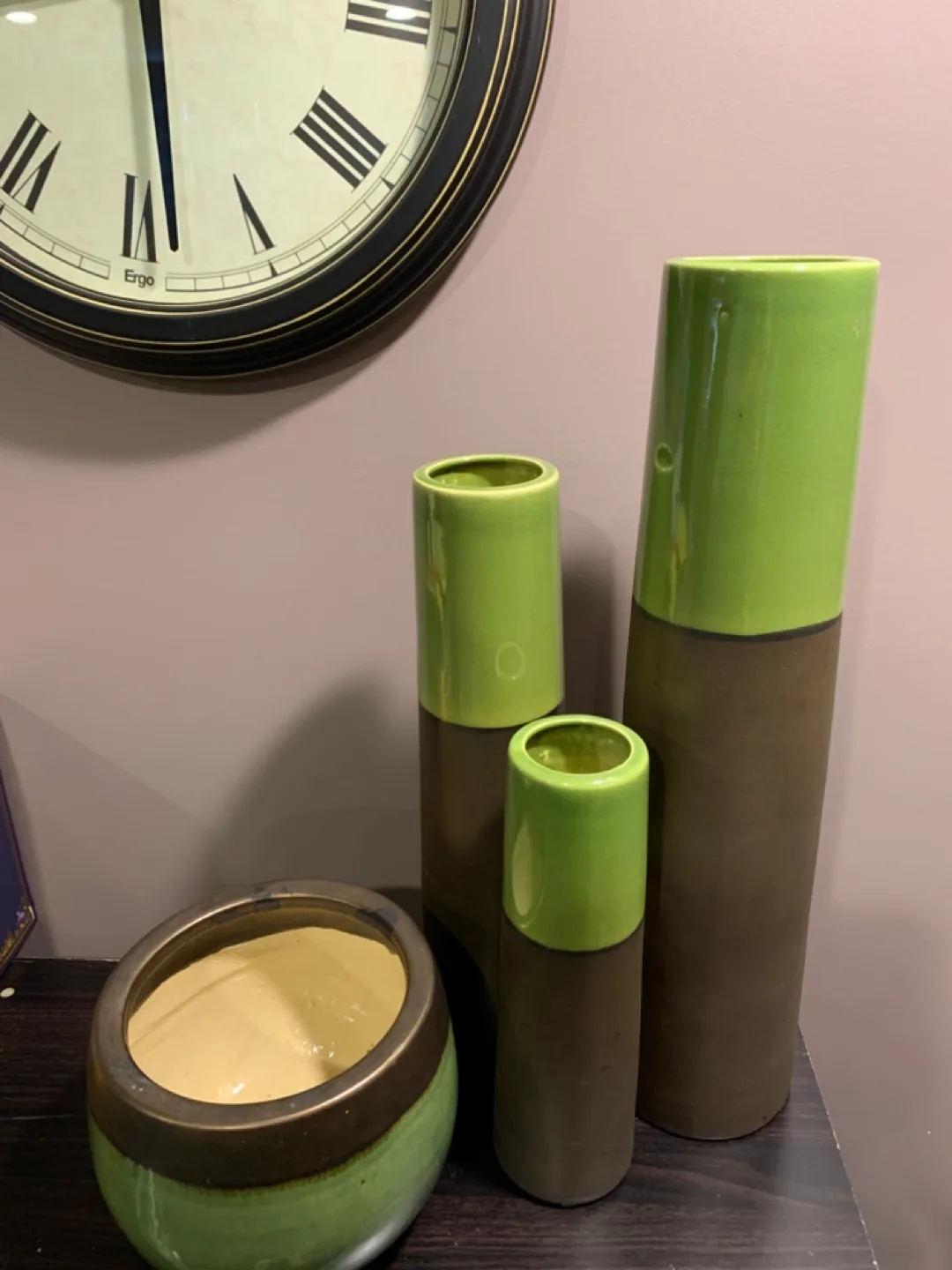 Hofland Mirabelle Cylinder Vase Set - Green/Brown image indicator(8)