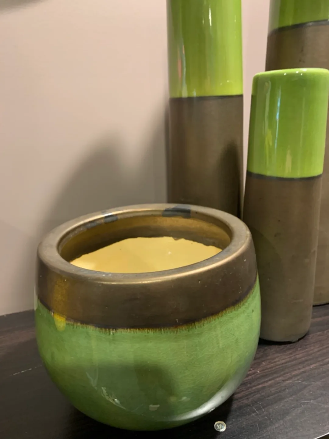 Hofland Mirabelle Cylinder Vase Set - Green/Brown image indicator(9)