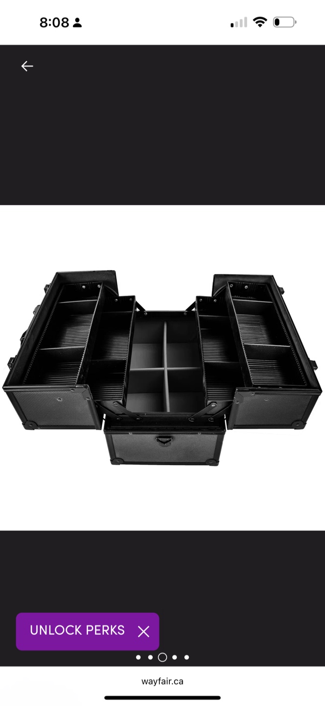 Hokku Designs Makeup Train Case Cosmetic Box - Black - photo 5