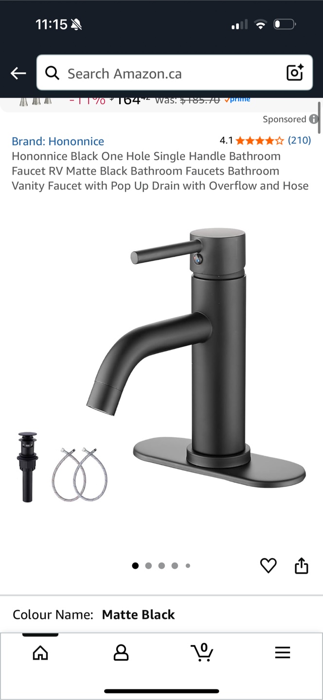 New Hononnice Matte Black Bathroom Faucet - photo 3