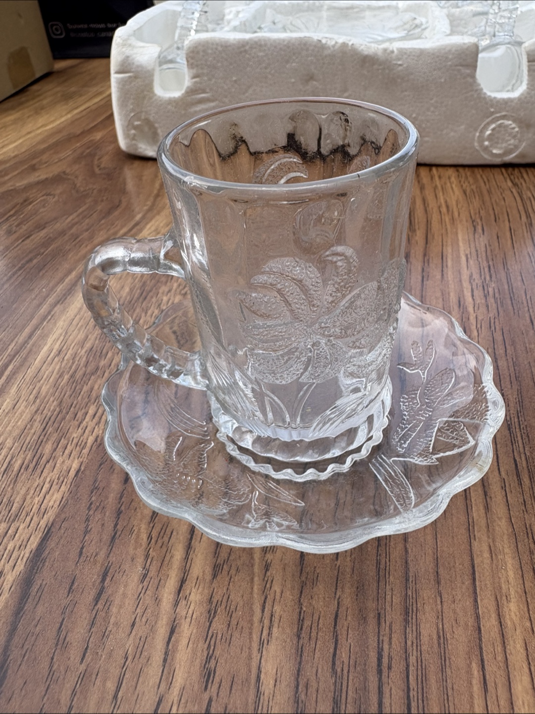 Glass Tea Cup and Saucer Set