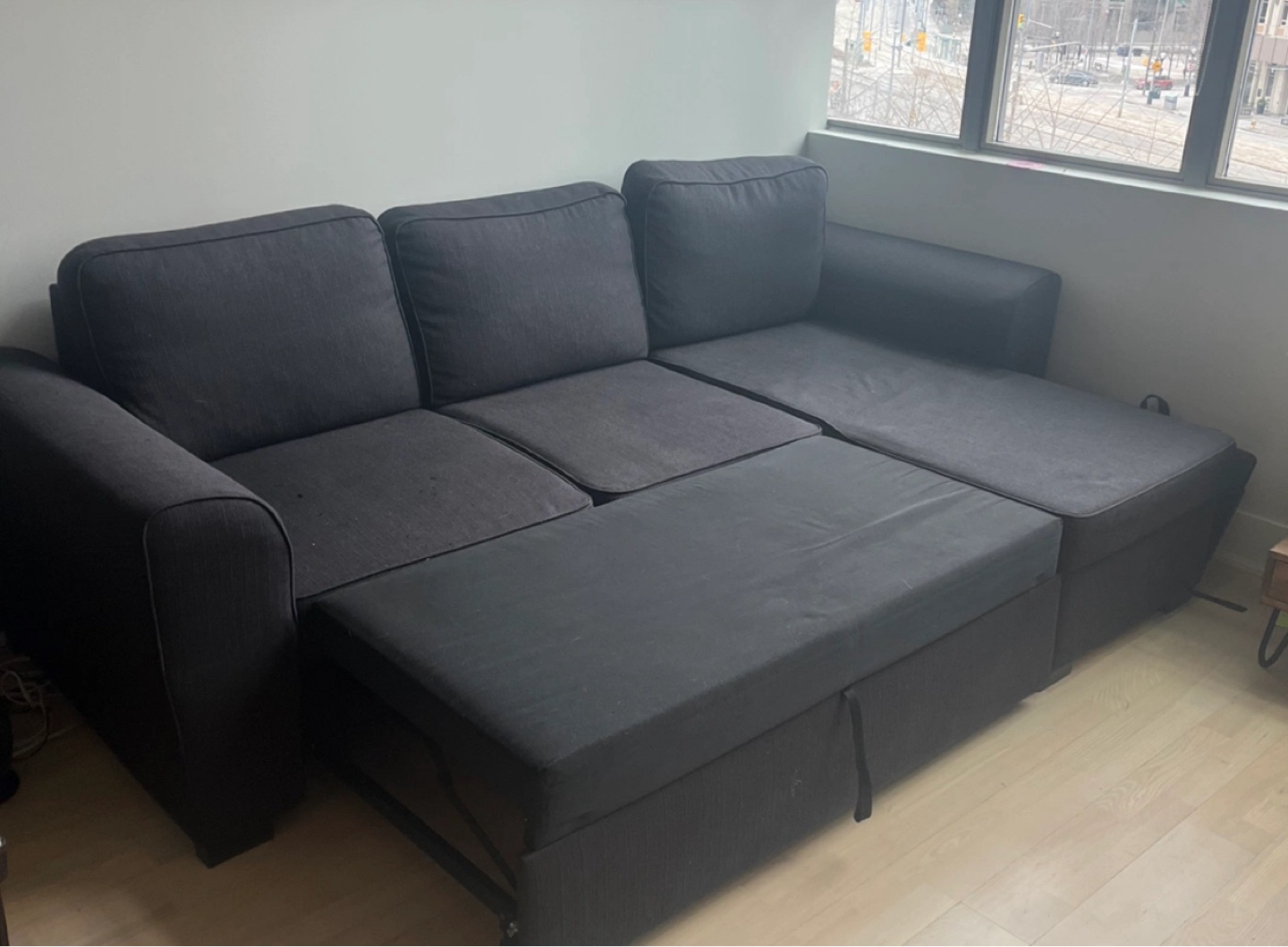 Black Structube Sofa Bed with Storage - photo 5