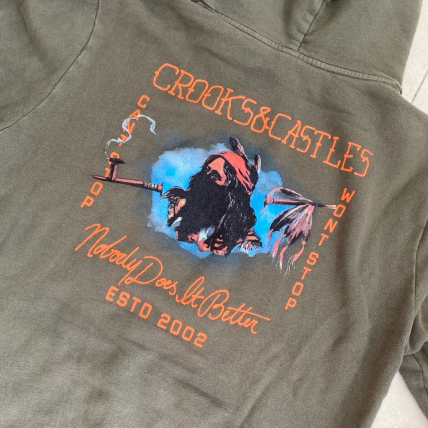 Crooks & Castles Olive Green Hoodie - Size XL thumbnail