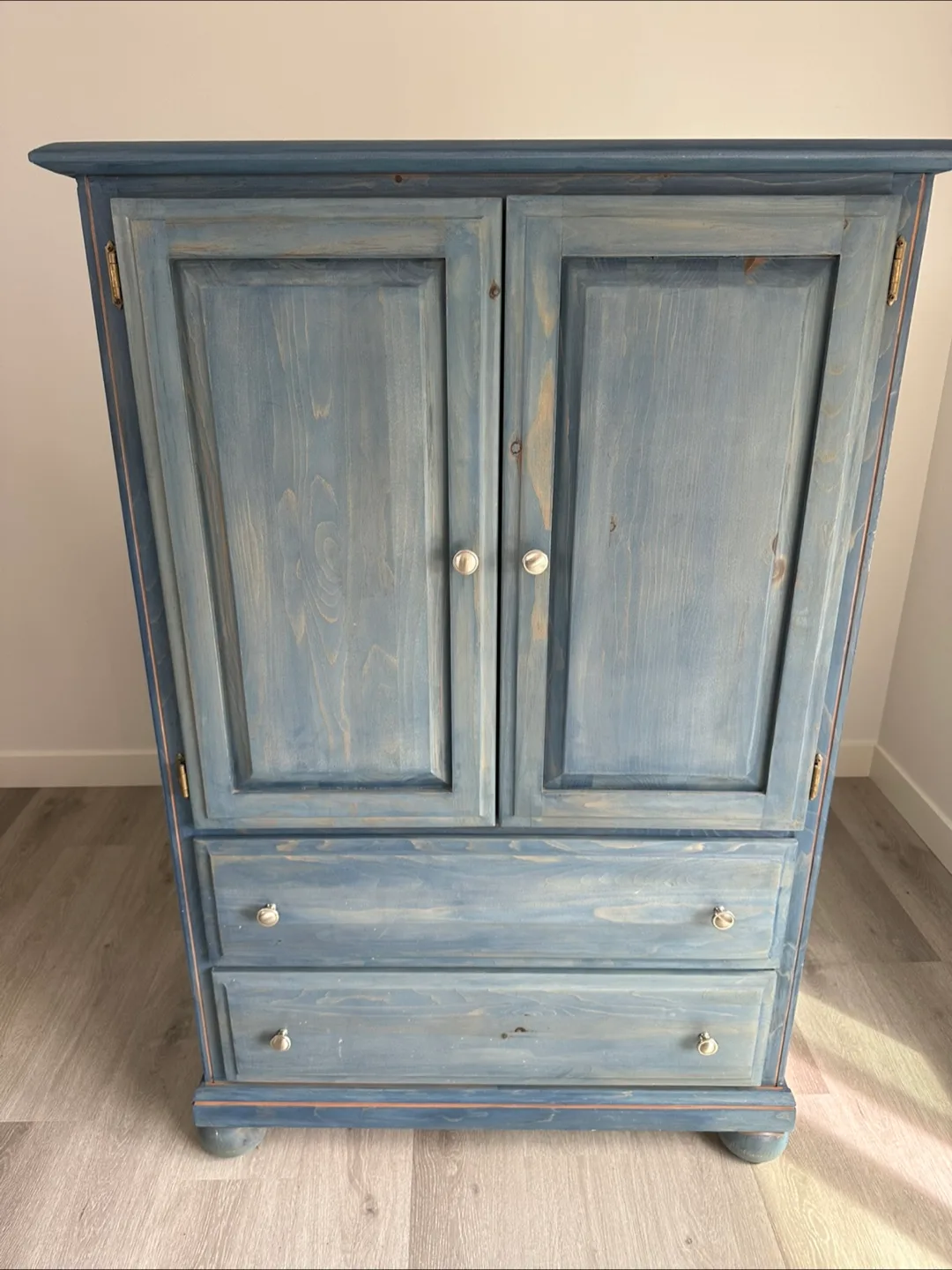 Solid Wood Armoire with Drawers