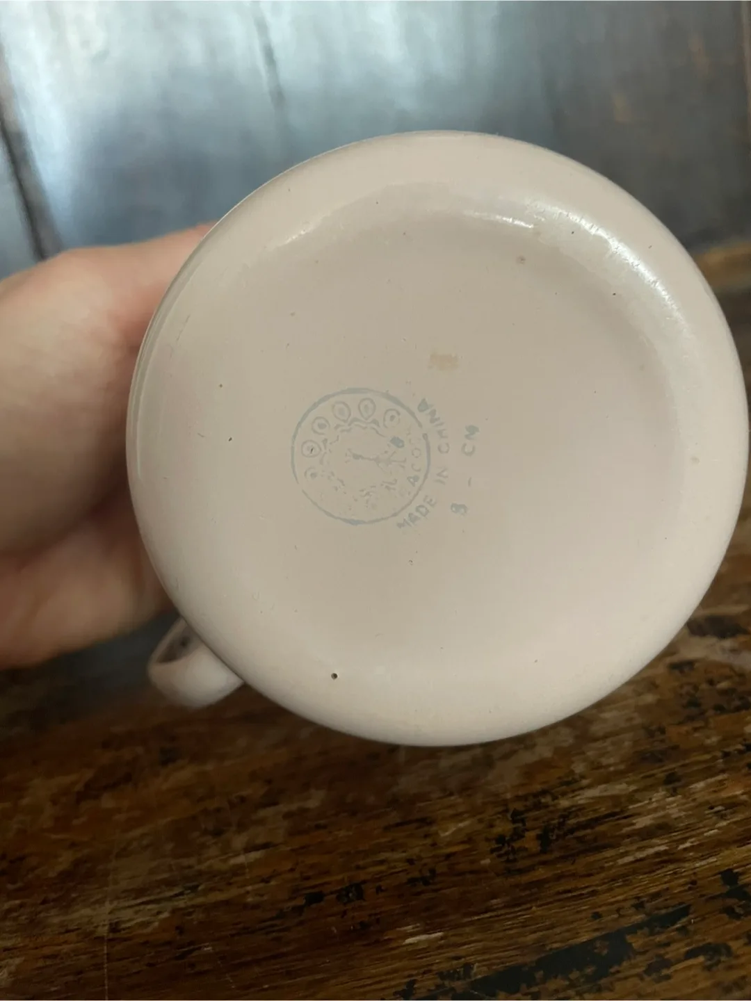 Pink Enamel Mug with Blue Trim image indicator(4)