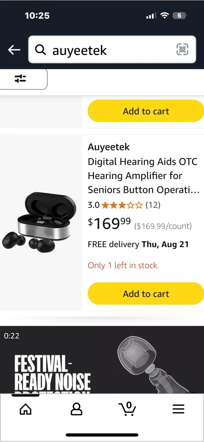 Auyeetek Digital Hearing Aids OTC - New(open box) thumbnail
